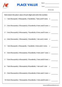 5-Digit Place Value Worksheets