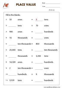 5-Digit Place Value Worksheets