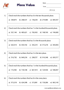 6-Digit Place Value Worksheets