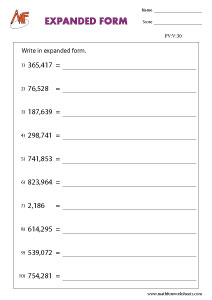 6-Digit Place Value Worksheets
