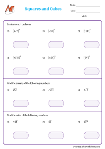 Squares and Cubes of Numbers