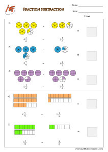 Fraction Subtraction Worksheets