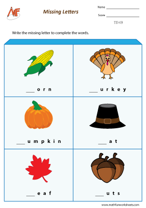 Thanksgiving Day Worksheets