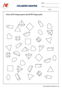 3D Shapes Worksheets