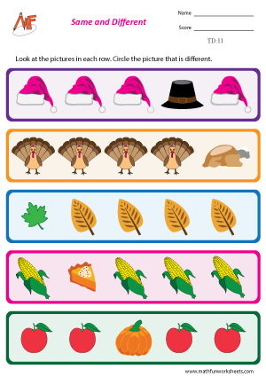 Thanksgiving Day Worksheets