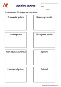 3D Shapes Worksheets