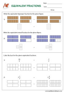 Types of Fractions Worksheets