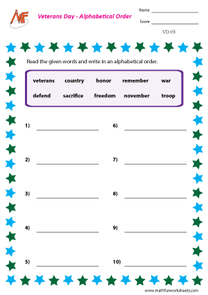 Veteran’s Day Worksheets
