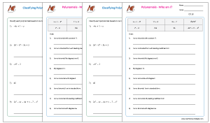 CLASSIFYING POLYNOMIALS