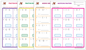 MULTIPLYING AND DIVIDING FRACTIONS